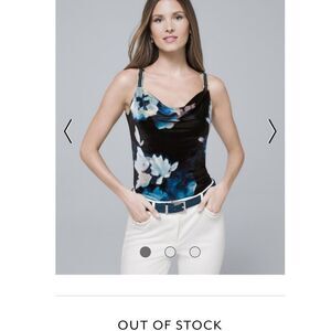 NWT|White House Black Market Floral Velvet Top, SMALL
